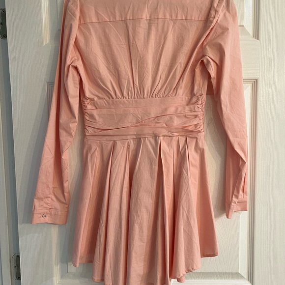 Bardot Leoni mini shirt dress in cameo small/ US 4 - Picture 6 of 7